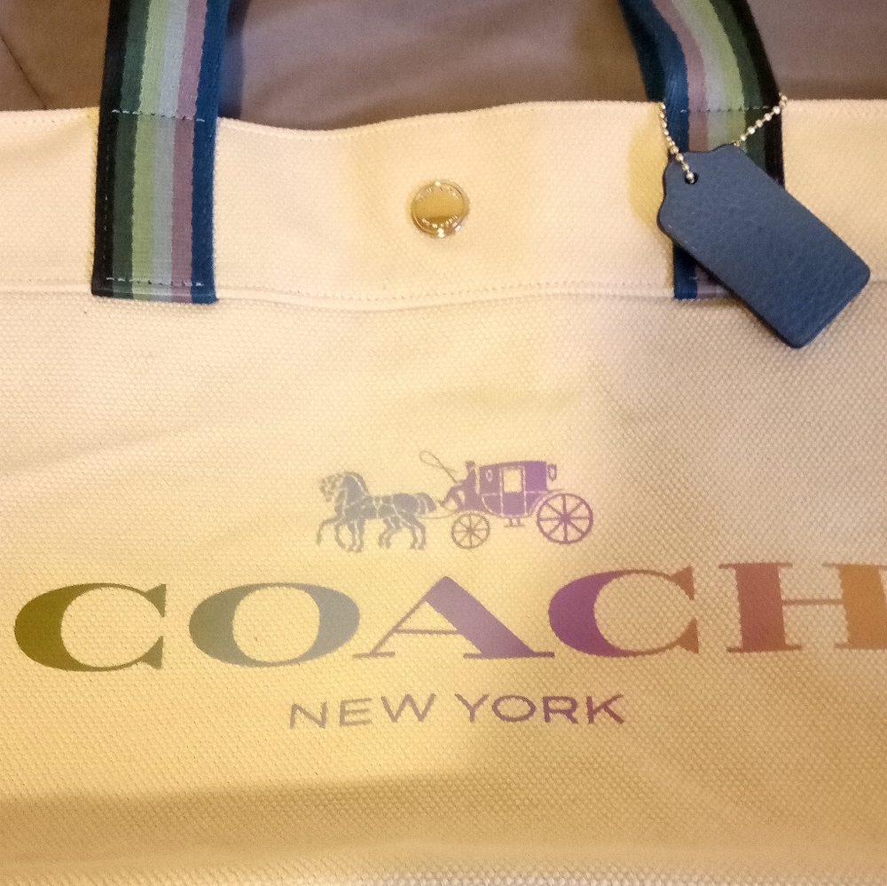 Coach duffle, away bag, beach bag, purse